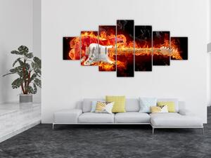 Obraz - Kytara v plamenech (210x100 cm)