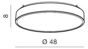 Collodi 48 přisazené svítidlo LED 50W 3390lm 3000-6500K 48cm kulaté IP20, šedé + ovladač
