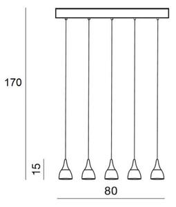 Dalmatia závěsné svítidlo LED 25W 1500lm 3000K 80cm IP20, bílé