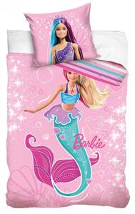 Carbotex Bavlněné povlečení 140x200 + 70x90 cm - Barbie mořská panna