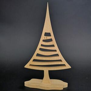 AMADEA Dřevěný 3D strom jehličnan, masivní dřevo, výška 22 cm