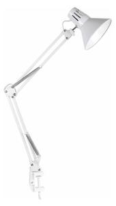 Stolní lampa s klipem WORKER 1xE27/10W/230V bílá