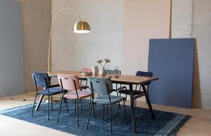 Tmavě modrá manšestrová jídelní židle ZUIVER BENSON s područkami