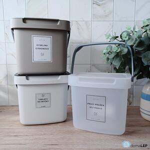 ÚLOŽNÝ BOX S PLASTOVOU KAPSIČKOU varianta: světle hnědý 3l