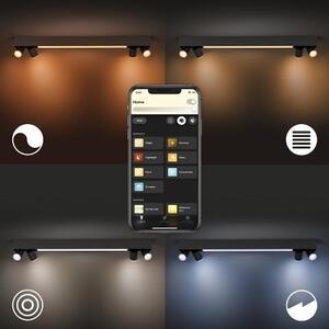 PH 50607/30/P7 Hue LED White and Color Ambiance Stropní bodové svítidlo Philips Centris BT 50607/30/P7 40W + 4x5,7W GU10, 4000lm, 2000K-6500K, RGB, IP20, černé - PHILIPS HUE (915005928701)