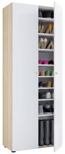BOTNÍK, bílá, barvy dubu, Sonoma dub, 71/180/39 cm MID.YOU - Online Only šatny & botníky, Online Only