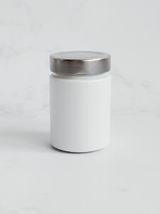 Kořenka skleněná bílá TOM 192 ml se stříbrným víčkem Twist Off Deep 58 mm