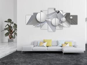 Geometrický abstraktní obraz (210x100 cm)