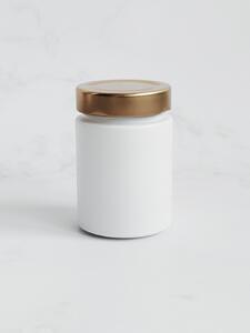 Kořenka skleněná bílá TOM 192 ml se zlatým víčkem Twist Off Deep 58 mm