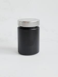 Kořenka skleněná černá TOM 192 ml se stříbrným víčkem Twist Off Deep 58 mm