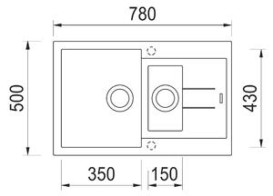 Granitový dřez Sinks AMANDA 780.1 Metalblack