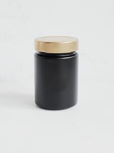 Kořenka skleněná černá TOM 192 ml se zlatým víčkem Twist Off Deep 58 mm