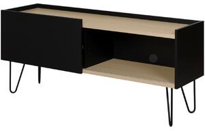 Černý dubový TV stolek TEMAHOME Nina 140 x 42 cm