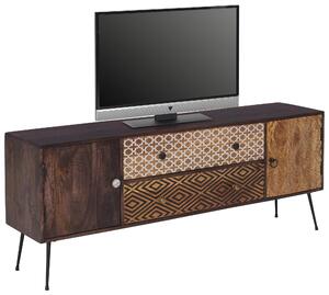 NÍZKÁ KOMODA, mangové dřevo, hnědá, vícebarevná, 157/60/35 cm Landscape - TV stolky & komody pod TV