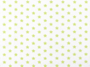 Bavlněná látka hvězdy METRÁŽ - 2 bílá zelená