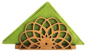 AMADEA Dřevěný stojánek na ubrousky ve tvaru mandaly, masivní dřevo, 12,3x6,5x3,5 cm