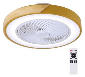 Brilagi - LED Stmív. svítidlo s ventilátorem LED/38W/230V 50 cm zlatá/dub + DO