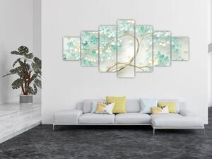 Obraz - Zlatý kvetoucí strom (210x100 cm)