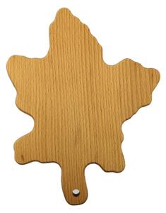 AMADEA Dřevěné prkénko ve tvaru javorového listu, masivní dřevo, rozměr 25x19,5 cm