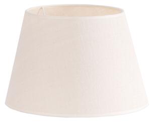 Stylové vintage krémové textilní stínítko Semiconica Crema v kuželovém tvaru s bílou kovovou konstrukcí 30 cm
