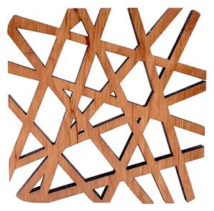 AMADEA Dřevěný podtácek hranatý ve tvaru sítě, masivní dřevo, 9x9 cm "Čapí hnízdo"