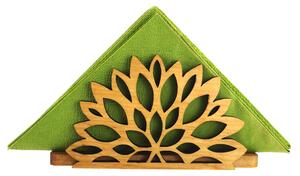 AMADEA Dřevěný stojánek na ubrousky ve tvaru květu, masivní dřevo, 12,5x6,5x3,5 cm