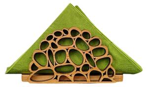 AMADEA Dřevěný stojánek na ubrousky s motivem oblázků, masivní dřevo, 12,5x6,5x3,5 cm