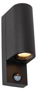 Lucide 69803/02/30 -Venkovní svítidlo se senzorem ZARO 2xGU10/7W/230V IP65 černá