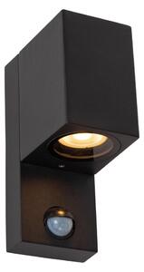 Lucide 69802/01/30 -Venkovní svítidlo se senzorem ZARO 1xGU10/7W/230V IP65 černá