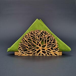 AMADEA Dřevěný stojánek na ubrousky s motivem větviček, masivní dřevo, 12,5x6,5x3,5 cm