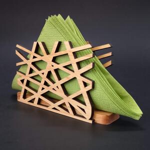 AMADEA Dřevěný stojánek na ubrousky s motivem čapího hnízda, masivní dřevo, 12,5x6,5x3,5 cm