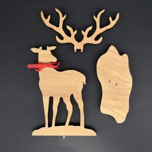 AMADEA Dřevěná dekorace jelen, výška 21 cm