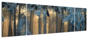 Obraz zasněženého lesa (170x50 cm)