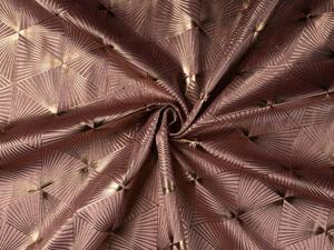 Sametová látka Isabela IBL-009 Rose Gold trojúhelníky na starorůžovém - šířka 280 cm
