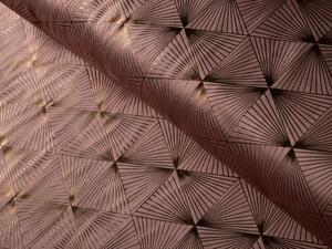 Biante Sametový povlak na polštář Isabela IBL-009 Rose Gold trojúhelníky na starorůžovém 50 x 60 cm
