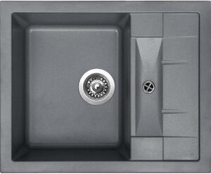 Granitový dřez Sinks CRYSTAL 615 Titanium + Dřezová baterie Sinks MIX 3 P Titanium