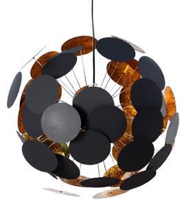 Designová elegantní závěsná lampa Infinity černo-zlatá