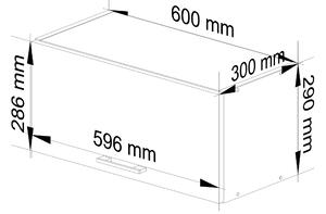 Horní kuchyňská skříňka Ozara W60OK (bílá + beton). 1071172
