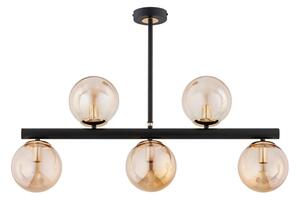 Lustr na tyči TUKANE 5xE14/10W/230V černá/zlatá
