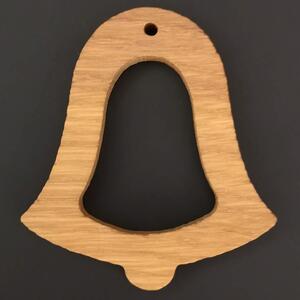AMADEA Dřevěná ozdoba z masivu - zvonek 6 cm