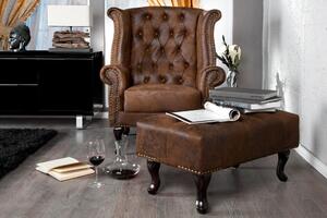 Luxusní taburetka Chesterfield Antik Look