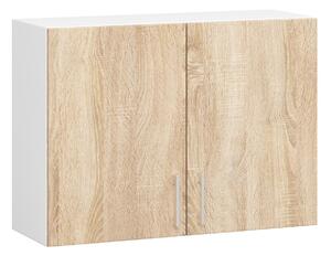 Designová kuchyňská skříňka YORK W80, bílá / dub Sonoma