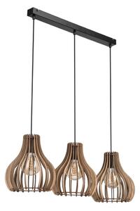 Lustr na lanku TUCCI 3xE27/15W/230V dub/černá