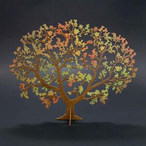 AMADEA Dřevěný 3D strom v podzimních barvách , šířka 24 cm, tl. 3mm
