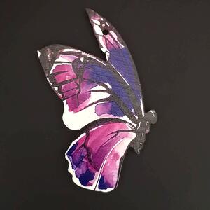 AMADEA Dřevěná dekorace motýl fialový 9cm