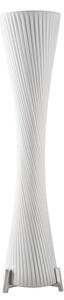 Moderní bílá kulatá vysoká lampa Helix se zatočením a stříbrnou kovovou podstavou 180 cm
