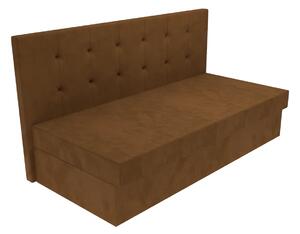 Čalouněná postel Ava s čelem s vtahy, lamelovým roštem a úložným prostorem - Béžová, 90 x 200 cm, Bez navýšení, Molitanová 13 cm