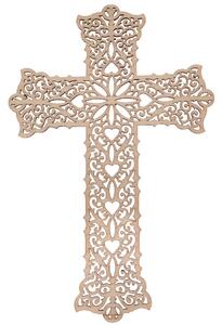 AMADEA Dřevěný kříž s ornamentem 25 cm