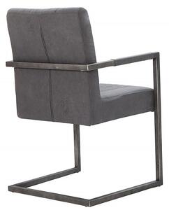 Industriální designové retro křeslo inspirativní šedé 90cm, tmavě šedý rám