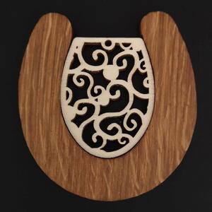 AMADEA Dřevěná ozdoba z masivu s vkladem - podkova s ornamentem 8 cm